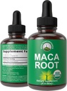 Maca Root Liquid Drops. USDA Organic Vegan Extract Supplement For Women and Men. High Bioavailability Supplements. Maca For Energy, Endurance y Mood Support. Cero azúcar, sin gluten, sin cápsulas