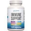 6 en 1 Immune Soporte 120 cápsulas con potente mezcla de arándano, equinácea, jengibre, vitamina C 650mg, vitamina D3 5000 UI & Zinc Picolinate 30mg- Immune Booster Suplemento para adultos y niños