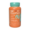 Brainiac Kids Daily BrainPack Gummies, apoya la salud cerebral con Omega 3 DHA EPA DPA, Choline, B6 &amp; B12 y Lutein para la salud ocular con soporte inmunológico, Citrus Berry Flavor, 90 ct