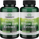 Swanson White Willow Bark Extract - promueve el apoyo conjunto y el alivio muscular - Estándarizado a 15% Salicin - Suplemento natural con No Stomach Irritation - (120 cápsulas, 500 mg cada uno) (2 Pack)