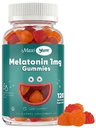 Maxi Health 1mg Melatonin Gummies – Kids Melatonin Chewables with Natural Cherry &amp; Orange Flavor – Adulto y Baby Sleep Ayuda Suplemento para apoyar las noches relajantes (120 Conteo)