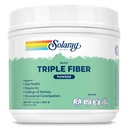 SOLARAY Triple Fiber Powder - Suplemento diario de fibra para mujeres y hombres w / prebióticos - Salud Gut, estreñimiento ocasional, Apoyo a la salud digestivo, Deflavorado, Vegan, Gluten Gratis, 30 Servimientos, 14oz