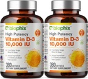 biofix Vitamina D-3 10000 UI 380 Softgels Vitamina 2 Pack - High-Potency in Extra Virgin Olive Oil Non-GMO Soy-Free Supports Strong Bones Immune Health