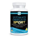 Naturales nórdicos Ultimate Omega-D3 Sport, Lemon - 60 Gels blandos - 1480 mg Omega-3 + 1000 UI Vitamina D3 - NSF Certified - Supports Muscle, Bones, Focus &amp; Endurance - 30 Servimientos