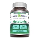 Amazing Formulas Melatonin Suplemento Silencio 3 Mg Por Serving TEN 240 Tablets ← No-GMO TENIDO Gluten-Free TEN Made in USA