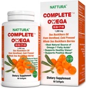 Nattura Complete Omega 3-6-7-9, Pure Sea Buckthorn Oil, European Quality, from Unrefined, Cold Pressed Whole Sea Buckthorn Wild Berries - Non-GMO, Certified Kosher, Gluten-Free 1 Botella - 60 cápsulas