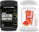 NutraBio Creatine Monohydrate, Unflavored, (300 g) y Clear Whey Protein Isolate, (Watermelon Breeze) Suplemento Bundle – Muscle Energy, Maximum Growth, Recovery, and Strength
