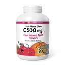 Factores Naturales, Niños Chewable Vitamina C 500 mg, Soporta Salud Inmune, Huesos, Dientes y Gums, Frutas Mixtas, 90 Wafers