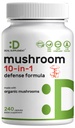 Suplemento orgánico de 10 en-1, 240 cápsulas – Lions Mane, Turquía Tail, Reishi, Cordyceps &amp; Más Mushroom Complex – Immune, Energy & Nootropic Brain Support – Non-GMO