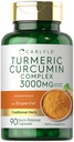 Carlyle Turmeric Curcumin with Black Pepper 3000mg ← 90 Powder Capsules  durable Suplemento Complejo con Bioperine  durable Non-GMO, Gluten Free