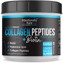 Intencionally Bare Collagen Powder Unflavored - Colagen Peptides Polvo con ácido hialurónico Biotina - No GMO &amp; Grass Fed Collagen Powder Protein con 10g Proteína - Keto Collagen Powder 40 Servings