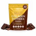 Proteínas vivas saludables - Péptidos multi colágeno hidrolizado Tipos de pólvora I, II, III, V &amp; X - Grass Fed Bovine, Wild Caught Marine, Free Range Chicken - Gluten Free (Chocolate, 8 oz)