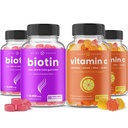 NutraChamps Biotin Gummies (2 Pack) y vitamina C Gummies (2 Pack) 4 Pack Bundle