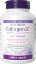 Webber Naturals Collagen30 Anti-Wrinkle, 2.500 mg de péptidos de colágeno bioactivo por ser, 180 Tablets, Ayuda a reducir las arrugas profundas, líneas finas &amp; estimula las células de la piel, no GMO, lácteo &amp; gluten Gratis