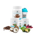 ¡Sí que puedes! Kit Detox Plus - Limpieza diaria Meal Puro Reemplazo de Fibra Mix, Shake Booster &amp; Suplemento, Kit de limpieza corporal para hombres y mujeres, Limpieza diaria del sistema - Café, Hibiscus