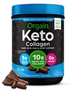 Orgain Keto Collagen Protein Powder, Chocolate - 10g Grass Fed Hydrolyzed Collagen Peptides for Women &amp; Men, Tipo I & III, 5g MCT Oil - Hair, Skin, Nail, " Joint Support, Non-GMO, Gluten Free - 0.88lb