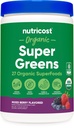 Nutricost Organic Super Greens Powder (30 Servimientos) Mixed Berry Flavor - Superfood Supplement Drink Mix