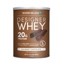 Designer Wellness, Designer Whey, Natural Whey Protein Powder con probióticos, fibra y clave B-Vitamins for Energy, Gluten-Free, Gourmet Chocolate, 12oz