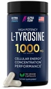 Alpha Flow L Tyrosine 1000MG Capsules - Suplemento de Tirosina L All-Natural para Focus &amp; Energy Boost - No Gluten-Free - Vegan 150 Caps - 500mg x 2 per Serving