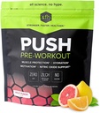 SFH Push Pre-Workout Powder (Fruit Punch) BCAAs for Muscle Repair ¦ Electrolytes Silencio No-Dairy, No Artificial Flavors, Colores, Sugar, Soy, Gluten, o GMOs (Bag)