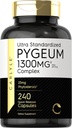 Carlyle Pygeum Suplemento 1300mg ← 240 Capsules ← Non-GMO, Gluten Free ← Africanum Bark Extract Suplemento