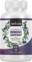 Elderberry Immune Support - Suplemento diario para hombres y mujeres - Vitamina C, Zinc, Goldenseal, Echinacea y Elderberry - 60 cápsulas, 5 en-1 con Prebióticos y Probióticos - Hecho en EE.UU.