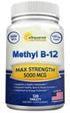 aSquared Nutrition Vitamin B12-5000 MCG Suplemento con Metilcobalamina (Metil B-12) - Max Strength Vitamin B 12 Soporte para ayudar a aumentar la energía natural, la función cerebral beneficiosa - 120 Tabletas
