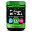 Péptidos de colágeno hidrolizado de orgaina Polvo para hombres de mujeres, Collagen de 20g de Grass, desarmado - Pelo, piel, uñas, " Suplemento de soporte conjunto, Paleo " Keto, No GMO, Tipo I y III, 1lb