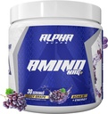 Alpha Supps Amino NRG+ BCAA Amino Energy Recovery Powder - Hydration Blend with Electrolytes - Focus Blend for Optimal Performance Support in Men &amp; Women (30 Servings, Juicy Grape)