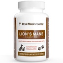 Mushrooms reales El suplemento de hongos de león Mane Pet Mushroom – Capsules de bienestar de mascotas – para Cat &amp; Dog Suplemento &amp; Vitaminas – Apoyo Rutinas mentales – Orgánico, Vegan, No GMO, 120 Cuenta