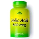 ALFA VITAMINS Folic Acid 800 mcg Suplemento prenatal, soporta funciones cardiovasculares de salud, cuerpo y cerebro, formación de células rojas de sangre y desarrollo fetal saludable, suplemento dietético, 100 tabletas
