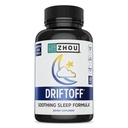 Zhou Driftoff - La Naturaleza Inspirada Ayuda al sueño, Valerian Root &amp; Melatonina para el sueño para hombres &amp; mujeres, Calm Sleeping Suplemento para adultos con Gaba & Chamomile para relajarse - 60 Veggie Capsules