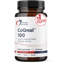 Diseños para Salud CoQnol 100mg - CoQ10 Ubiquinol con Biodisponibilidad Superior + Exclusiva Tecnología de Absorción - Doble CoenzymeQ10 Boost con GG - Corazón, Envejecimiento saludable + Soporte Celular (60 Softgels)