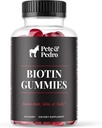 Pete " Pedro BIOTIN Gummies for Hair, Skin " Nails Growth for Women " Hombres tóxicosHair Grow Supplement for Stronger Skin, " Nails  durable Cherry Biotin Gummy 5000mcg Por Serving Silencio Visto en Shark Tank, 60 Conde