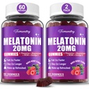 Melatonin Gummies 20mg para adultos - Maximum Strength Melatonin Gummies with L-Theanine, Magnesium, Omega-3, MSM, D3 " Zinc - Non-Habit Forming, Vegan, Non GMO, Natural Mixed Berry Flavor