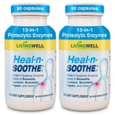 HEAL-N-SOOTHE Joint Support Supplements - Proteolytic Enzymes like Bromelain & Papain, with Boswellia, Turmeric " Ginger- Promotes Protein Digestive Function " Body Defense Wellness- 90 Count (2 Pack)