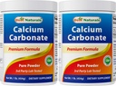 2 Pack - Best Naturals Calcio Carbonato Powder 1 libra (Total 2 libras) - Grado de alimentos