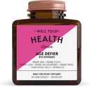 Suplemento de apoyo a la piel envejecida - Defierto de edad de la salud bien dicho con Amla orgánica, Cacao y Resveratrol de Uvas orgánicas - No GMO + Vegan (60 cápsulas)