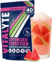Vitalyte Electrolyte Powder Drink Mix, Isotonic Electrolyte Hydration Mix, Gluten Free Post Workout Powder, Pack de 1, 35 oz., Watermelon Flavor