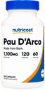 Nutricost PAU D'Arco Inner Bark 1100mg, 120 Vegetarian Capsules (60 Serv) - Non-GMO &amp; Gluten Free