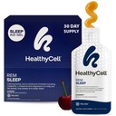 Suplemento de Ayuda para el sueño REM saludable para adultos - Gel líquido suplemento de sueño de fuerza extra con melatonina, magnesio, L-Theanine, GABA " Natural Calming Herbs - 30 Gel Packs, Cherry Flavored