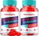 (2 Pack) KetoSophy Keto ACV Gummies - Advanced Weight Loss KetoSophy Keto Plus Gummies Apple Cider Vinegar KetoSophy ACV Gummies Weight Management Suplemento dietético Comentarios Hombre Mujeres (120 Gummies)