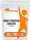 BulkSupplements.com Whey Protein Isolate Powder - Unflavored Whey Protein Powder, Suplemento Nutricional - Gluten Free, 30g por Serving, 100g (3.5 oz) (Pack of 1)