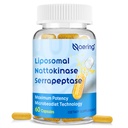 Liposomal Nattokinase 12,000 FU Serrapeptase 360,000 SPU Enzyme Suplemento - Enriquecido con Enzimas Sinergistas y Nutrient Blend ' Inulin para Circulatory, Gut, Digestión 60 cápsulas (1 botella)