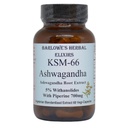 Barlowe's Herbal Elixirs KSM-66 Ashwagandha ← Ashwagandha Root Extract  5% Withanolides ← 700mg per Capsule ← 60 Veggie Capsules ← Stearate Free ← Glass Bottle