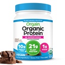 Orgain Orgain Orgánica Vegan Proteína + 50 Superfoods Powder, Creamy Chocolate Fudge - 21g Proteína con base vegetal, fibra prebiótica 10g, sin ingredientes de lactosa, sin gluten, sin azúcar añadido, no GMO, 1.12 lb