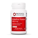 PROTOCOLO PARA LA VIDA BALANCE 5-Methylfolate 5,000mcg - Superior Methyl Folate Bioavailability - para el apoyo cerebral - Folate Suplemento para Mujeres Hombres - Kosher & Vegan - 50 Veg Caps