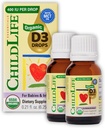 NILDLIFE ESSENTIALS Vitamina orgánica D3 gotas para bebés " recién nacidos - gotas de vitamina D del bebé, 400 UI por gota líquida, inmune " Bone Health Support, USDA Organic, Flavorless - 0.21 Fl Oz (2 Pack)