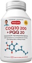 ANDREW LESSMAN Coenzyme Q-10 200 Plus PQ 20mg - 120 Capsules - Maintains CoQ10 Levels, Optimum Cellular Energy, Supports Energy Production, Heart, Brain, Liver, Kidney, Pancreas. No hay aditivos