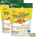 MegaFood Baby &amp; Me Prenatal Morning Sickness Relief, Ginger Chews, with Vitamin B6, Made Without 9 Food Allergens, Honey Lemon Ginger Flavor, 30 Chews (Pack of 2)